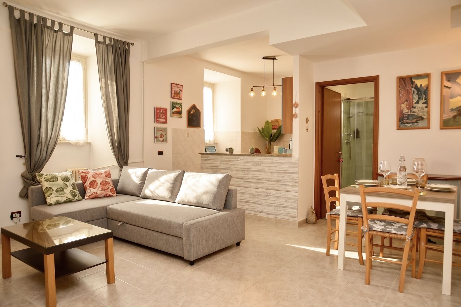 Soggiorno con divano letto